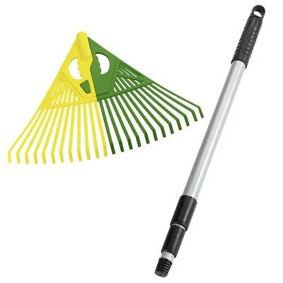 MAXIMEX Laub Rechen 3in1 mit Teleskop Stiel ausziehbar leicht robust flexibel - Bild 1 von 4
