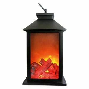 NEU KAMINLAMPE LED LATERNE FLACKERND FLAMMEFFEKT LOG KAMIN ORNAMENTE - Bild 1 von 1