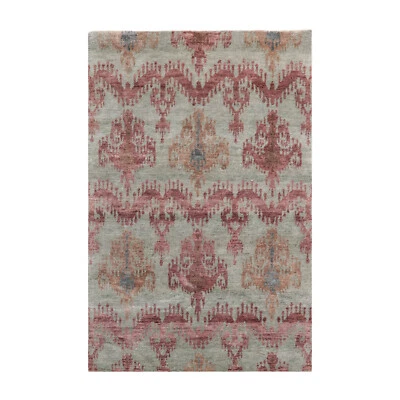 Hand Knotted Wool & Bamboo Silk Tibetan Oriental Area Rug Gray 3'9"x 5'9" - Image 1 of 4