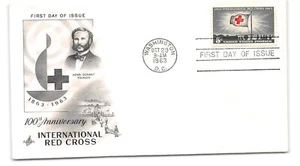 1963 International Red Cross Centennial FDC - Henri Dunant - Scott #1239 - Bild 1 von 2