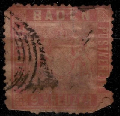 Baden 1861 ☀ 9 Kr ☀ perf 13 1/2 Foto 1 de 2