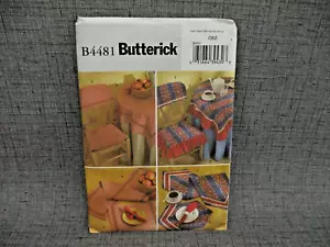 Butterick B 4481 Placemat Napkin Table Runner Tablecloth Chair Pad Topper Decor - Picture 1 of 6