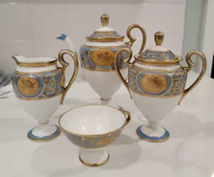 Antik 3-teiliges Nippon Morimura Deko Gold & Blau Tee Set c 1915 - Bild 1 von 13