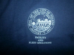 vtg SEAL OF CITY TOLEDO OHIO POLO SHIRT Facility Fleet Operations Worker Blue LG - Picture 1 of 2