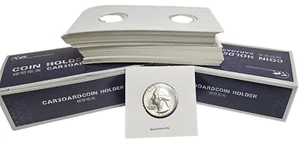 100 Quarter 2x2 Premium Cardboard Coin Holders 25 Cent Paper Mylar Flip Storage - Picture 1 of 5