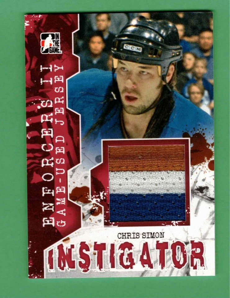 2013-14 IN THE GAME ENFORCERS II INSTIGATOR CHRIS SIMON JERSEY PATCH RELIC  - Image 1 of 1