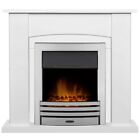 Adam Holden Fireplace in Pure White & Grey/White with Eclipse Electric Fire i...