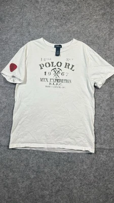 Polo Ralph Lauren Vtg White Graphic T Shirt (Size: Youth Large) SEE PICTURES - Image 1 of 4