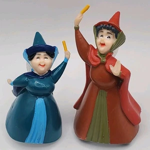 Disney 2 Faries Sleeping Beauty PVC Figures. Flora & Merriweather - Picture 1 of 15