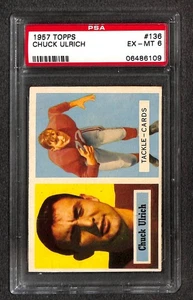 1957 Topps #136 CHUCK ULRICH PSA 6 EX-MT 06486109 - Picture 1 of 2