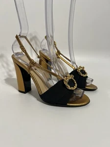 Vtg Balenciaga Gold Sandal Heels 35.5 - Picture 1 of 16