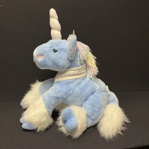 Toys R Us ANIMAL ALLEY Blue UNICORN DARLA 2000 Pastel Rainbow Yarn Mane - Picture 1 of 8