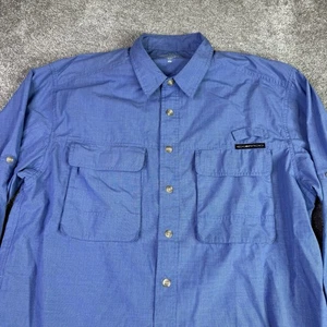 Exofficio Shirt Men’s Large Insect Shield Long Sleeve Outdoor Roll Tab Pockets - Picture 1 of 10
