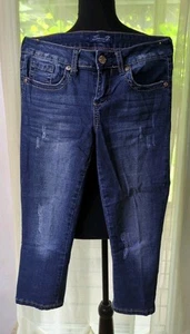 Seven 7 Capri Jeans Women's Size 4 Distressed Medium Wash - Picture 1 of 10