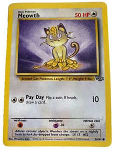 Pokémon TCG Meowth Jungle Set 56/64 1999 WOTC Common Karte Excellent - Bild 1 von 2
