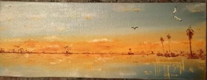 Pintura al óleo de paisaje estilo salteador de Florida original del artista M. Thompson - Imagen 1 de 1