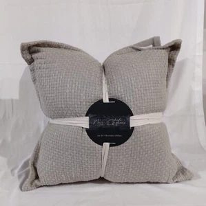 NUOVO Mi Chateaux Set di 2 Cuscini Accento 20" x 20" Beige Texture Quadrata - Foto 1 di 9