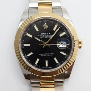 2024 New Rolex 126333 Datejust 41mm 18K Yellow Gold Steel Black Dial Watch - Picture 1 of 13