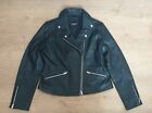 Barneys Originals Belina Black Real Leather Biker Jacket - Size 14 - Rrp£375