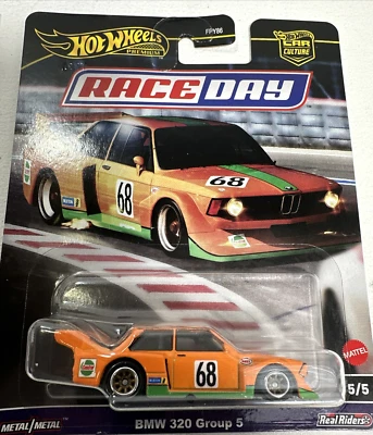 BMW 320 Group 5 Race Day Hot Wheels Premium 2024 #5of5 HRV94-FPY86 New in Pack - Image 1 of 4