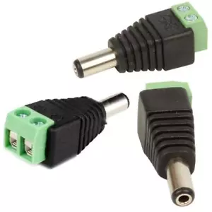 10x DC 5.5 x 2.1mm Power Male Jack Adapter Cable Plug Connector for CCTV / LED - Picture 1 of 5