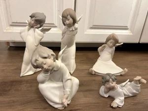 Lladro set of 5 Angels 4962 "Cherub, Dreaming" & model # 4959, 4960, 4961, 4541 - Picture 1 of 22