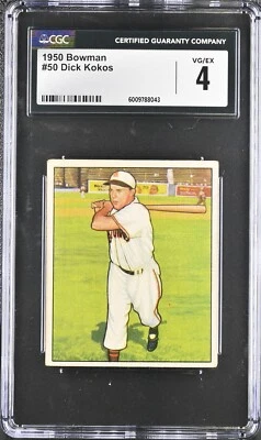 1950 Bowman #50 Dick Kokos St. Louis Browns – Low # Series - CGC 4 VG/Ex - Image 1 of 2