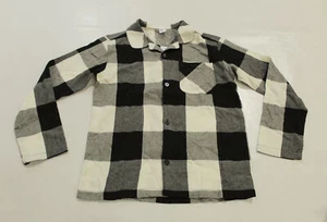 Old Navy Unisex Kid's Buffalo Plaid Pajama Top LV5 Black/White Large (10-12) NWT - Picture 1 of 3