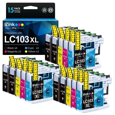 15 Pack LC103XL Ink Cartridges Compatible with Brother Printers High Yield - Image 1 of 4