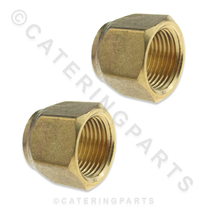 CATERING PARTS 2 x 5/8" KURZE FLARE NÜSSE FÜR KÜHLUNG VERROHRUNG KUPFERROHR WEICHE ROHRE