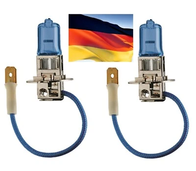 Flosser MegaBlue H3 55W Stock Two Bulbs Head Light Low Beam Replacement Lamp - Image 1 of 4