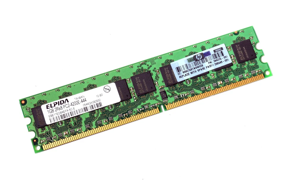 Elpida EBE11ED8AEFA-5C-E PC2-4200E-444 1GB Server Memory RAM - Image 1 of 1