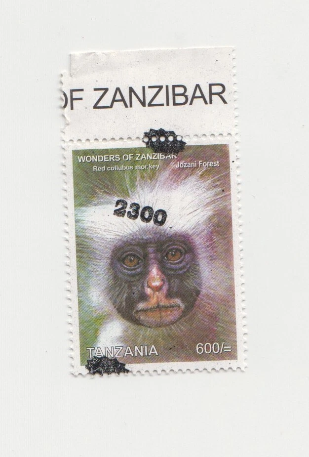 ТАНЗАНИЯ: над печатью ошибка "Colobus обезьяна" новом марки - двойное значение - Изображение 1 из 1