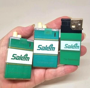 1980s SALEM Cigarette Lighter Advertising Retro LOT of 3 Vintage Smoking Ad Pack - Picture 1 of 9