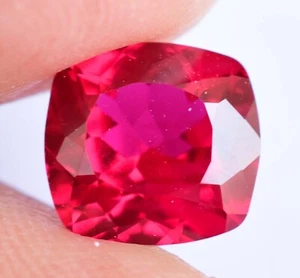 Natürlicher roter Painit 3,70 ct Kissenschliff zertifiziert Mogok bester seltener loser Edelstein - Bild 1 von 6