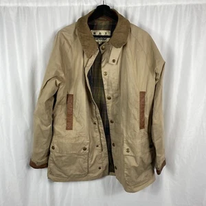 Vintage Nylon Barbour Jacket w/ Leather Trim Medium - Picture 1 of 11