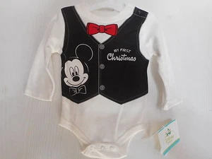 Disney Mickey Mouse Primer Traje BodySuit Infantil Niños Varios Tamaños Nuevo con Etiquetas - Imagen 1 de 2
