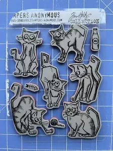 Stampers Anonymous Crazy Cats Tim Holtz Collection Stamps CMS251 - Picture 1 of 2