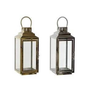 Lanterna DKD Home Decor Dorato Argentato Alluminio Cristallo 14 x 14 x 35 cm - Foto 1 di 5