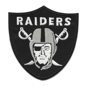 OAKLAND RAIDERS IRON ON PATCH 3.75" Las Vegas Football Embroidered Applique NEW - Picture 1 of 2