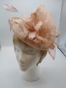Viyella Fascinator Peach GUC + Smaller Unbranded Fascinator Wedding Occasion - Picture 1 of 11