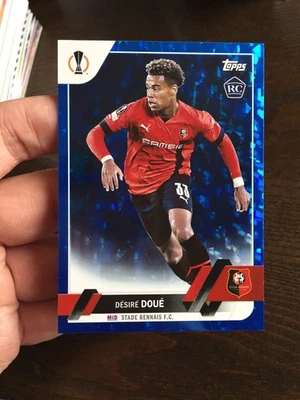 2022-23 Topps Competition Desire Doue Rookie RC Blue Ice Foil 63/99 PSG France - Image 1 of 2