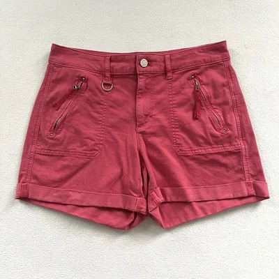 White House Black Market Women Cuffed Shorts Pink Mid Rise 4.5’’ Pret A Play 4 - Image 1 of 4