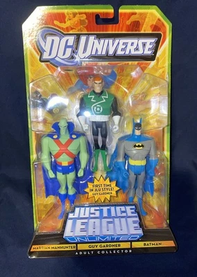 Paquete de 3 Justice League Unlimited Batman Guy Gardner Martian Manhunter Mattel DCU Foto 1 de 2