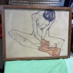 Egon Schiele "Seated Girl with Yellow Cloth" 1913. Exclusive For Habitat Framed - Bild 1 von 9