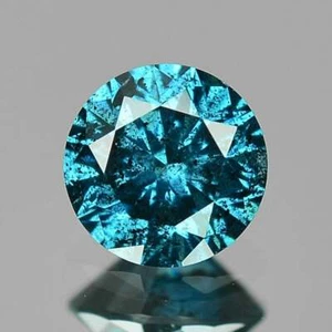 Diamante suelto redondo de color azul de 1,9 mm .03 quilates vintage antiguo tratado SI2 - Imagen 1 de 2
