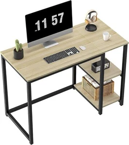 New-Computer Desk 40 inches with 2-Tier Shelves Sturdy Home Office Desk - Picture 1 of 6