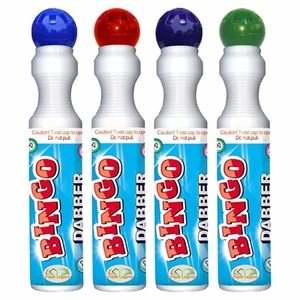 6 penne pennarelli antigoccia Bingo Dabbers rosso blu verde viola gioco notturno famiglia - Foto 1 di 24