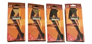 Milan Classic Tights15 Denier Black Chiffon Girls Women Ladies Extra Large  - Picture 1 of 3