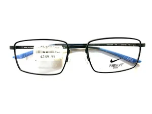 Nike with Flexon Eyeglasses 4305 008 Matte Black Midnight Navy 55-18-145 W/Case - Picture 1 of 4